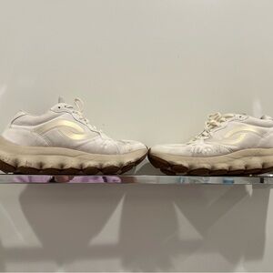 Cream Sneakers with Brown Soles